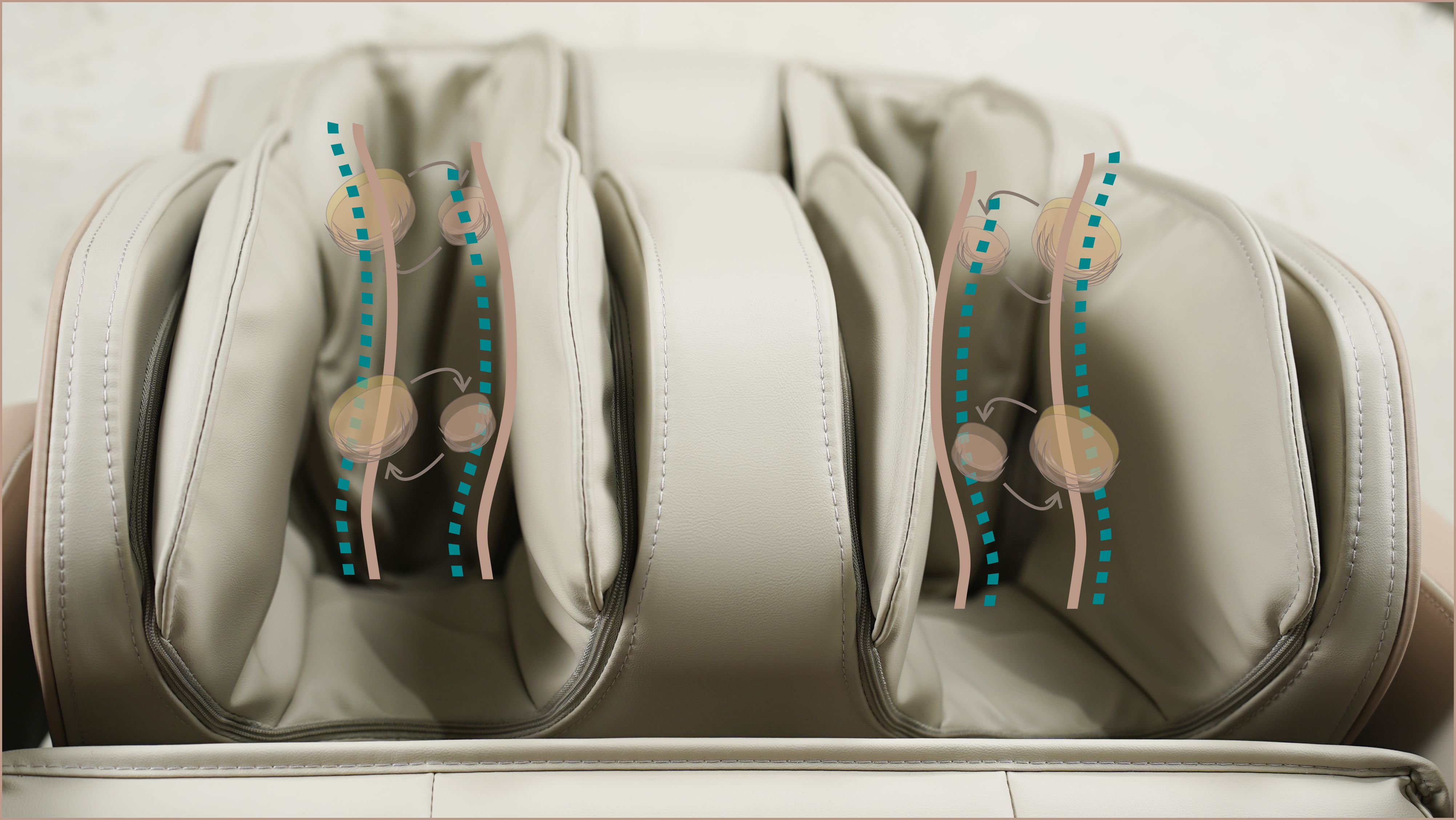 Роликовый массаж стоп - Массажное кресло Bodo Eva Beige