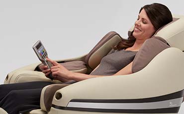 Настройка интенсивности воздушно-компрессионного массажа - Массажное кресло Sensa Lounger Beige-Brown