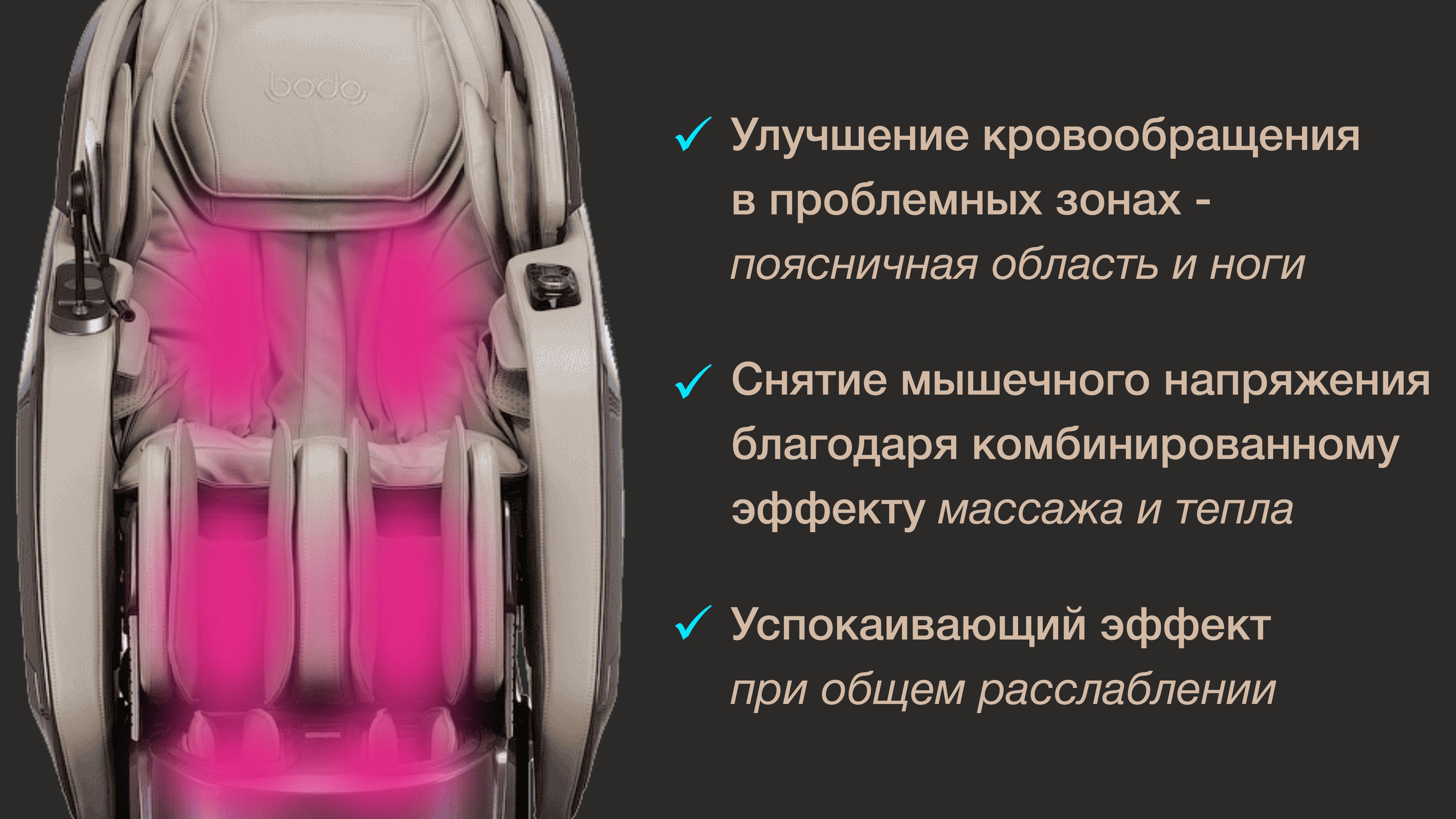 ИК-прогрев - Массажное кресло Bodo Serenity Cream