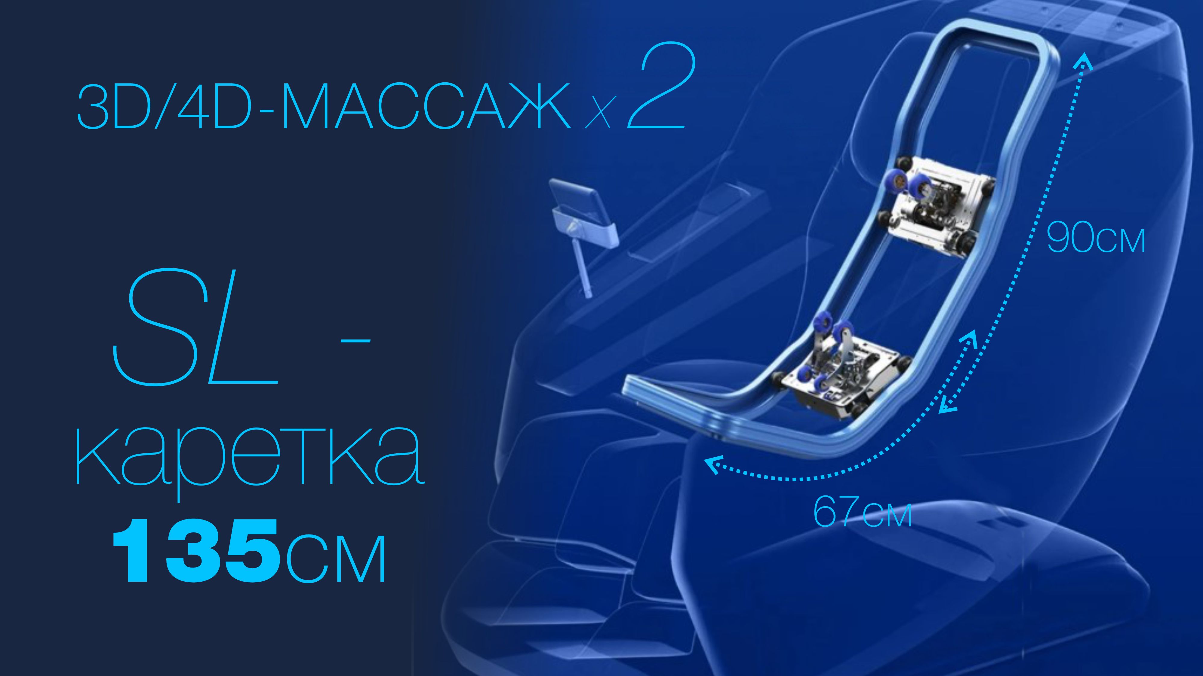 Двойной массажный 3D/4D-механизм - Массажное кресло Bodo Ekouda Beige