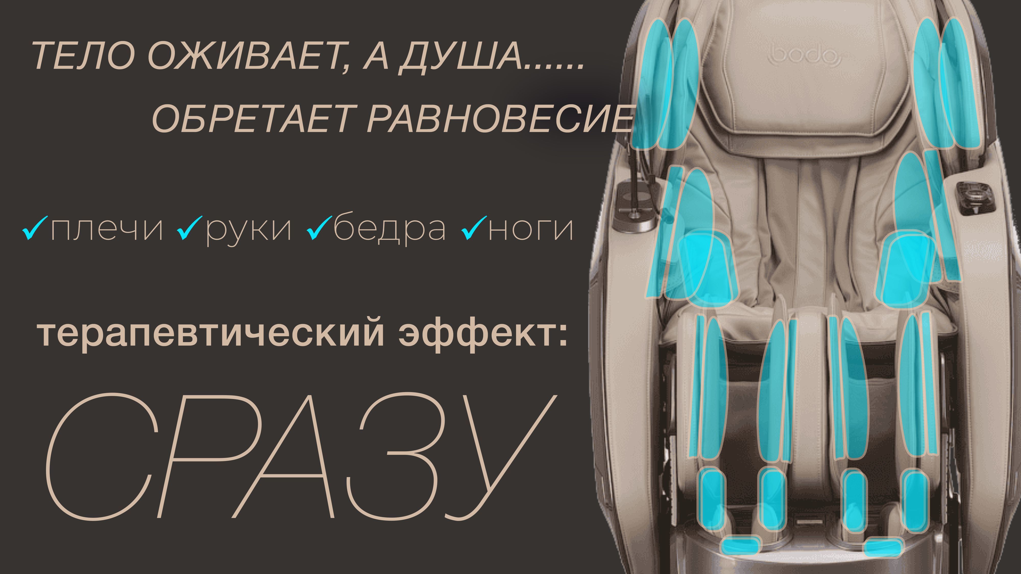 Воздушно-компрессионный массаж - Массажное кресло Bodo Serenity Cream
