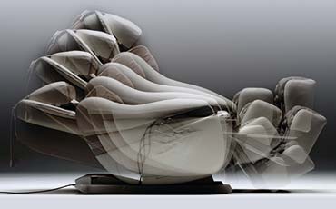 Функция автоматического наклона - Чёрное массажное кресло Inada Dreamwave